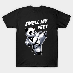 Cute Kawaii Panda High Kick for Boys Girls Funny Taekwondo T-Shirt